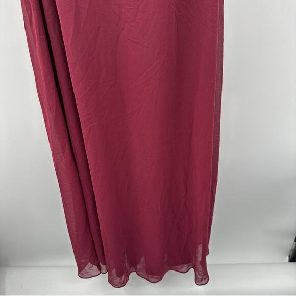 Birdy Grey Kira Chiffon One Shoulder Bridesmaid Dress in Cabernet Sz S NEW - Picture 4 of 8